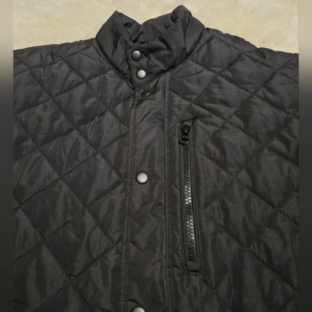 Banana Republic Womens Black Quilted Zipper/Snap Down Jacket Sz. S